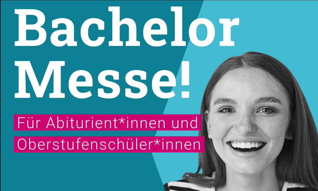 Thumbnail zur Bachelormesse mit Studentin die lächelt