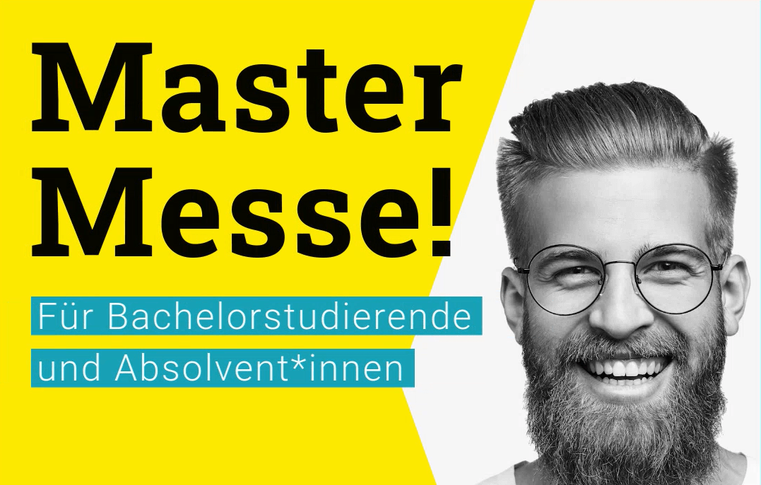 Thumbnail zur Mastermesse mit Student mit Bart